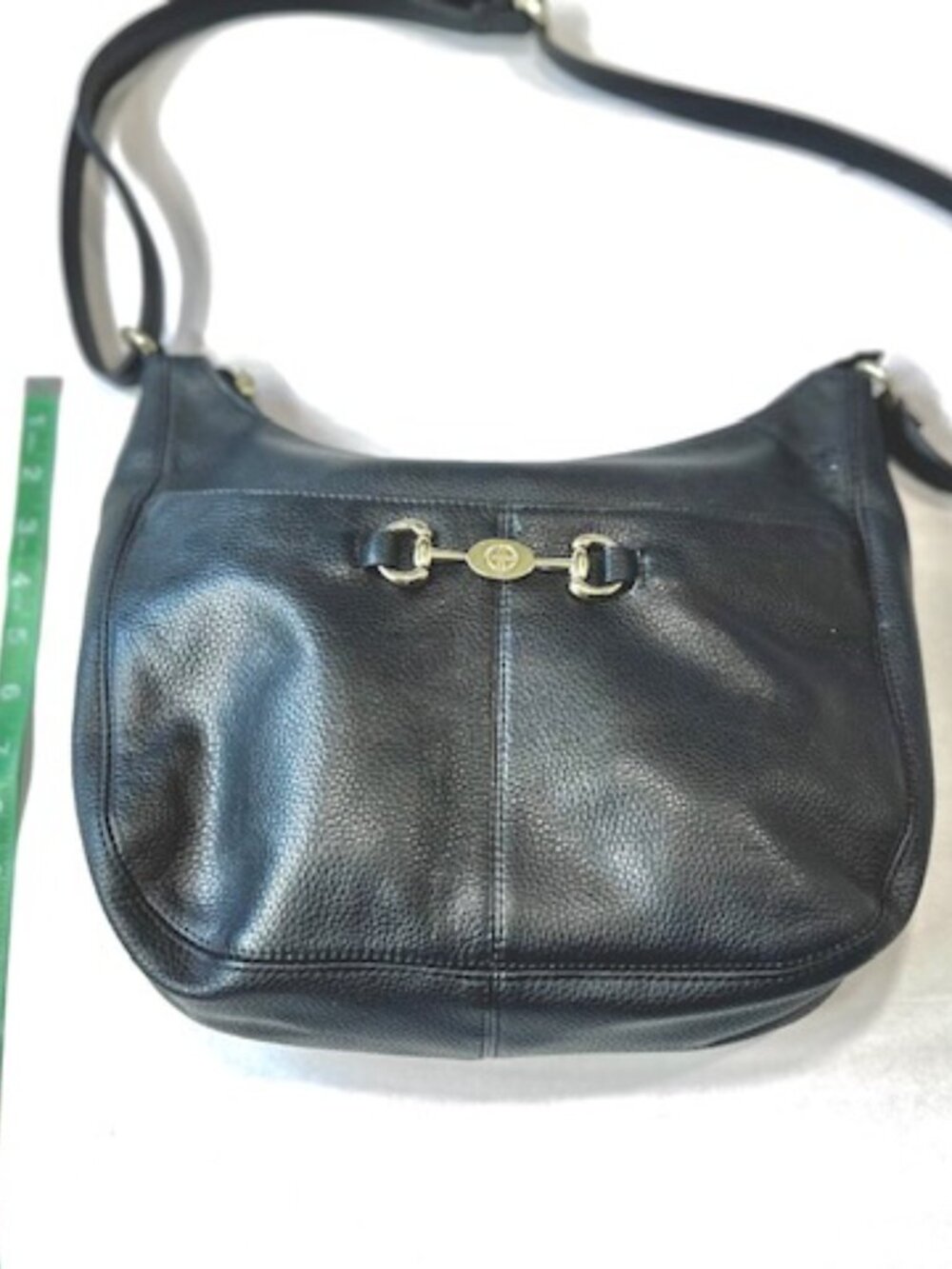 Giani Bernini Womens Leather Hobo Bag Purse Plaid Lining Black Pebble Leather - Picture 3 of 14